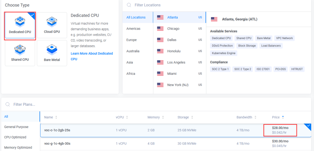 Vultr 共享 CPU 的价格